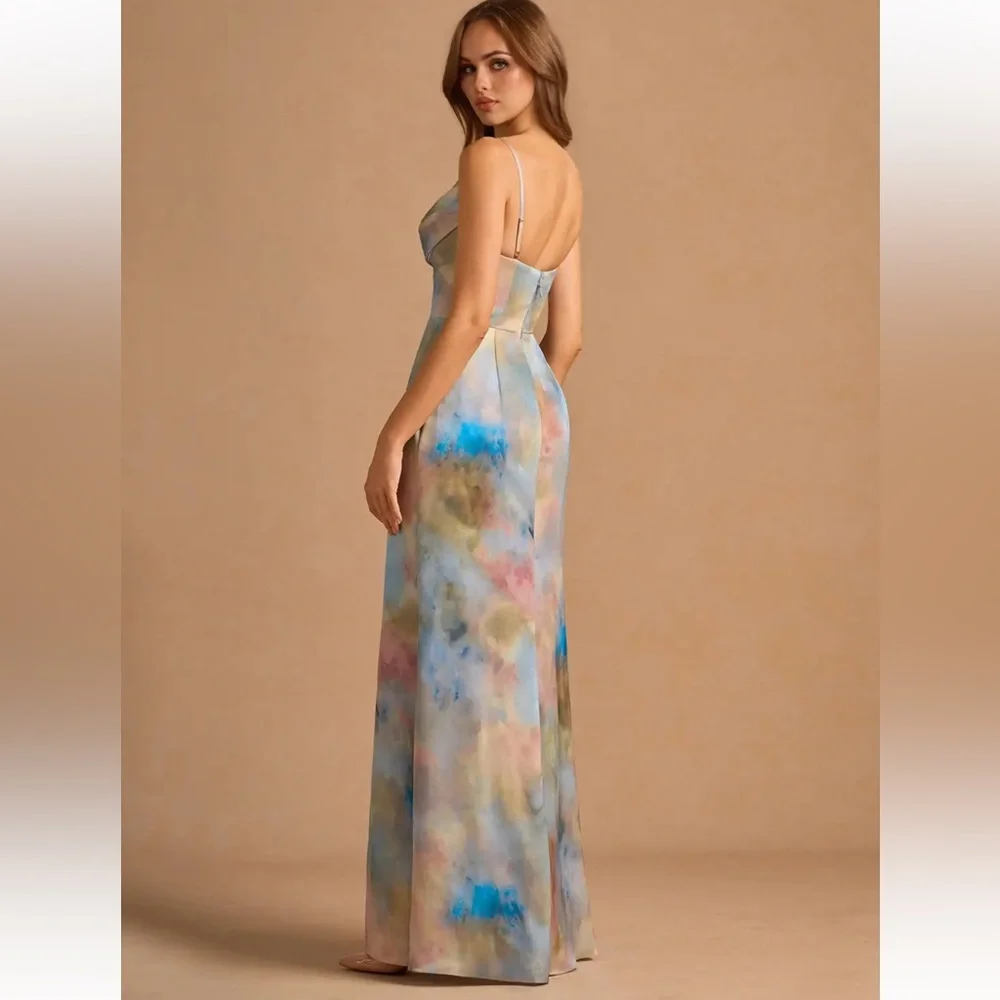 AZAZIE AIMEE WATERCOLOR MAXI GOWN - Picture 2 of 3